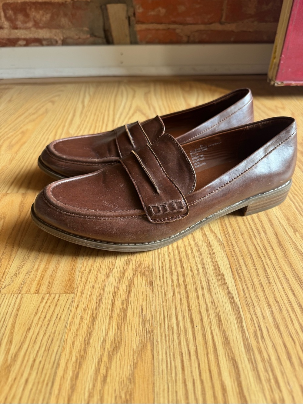 Brown Leather Penny Loafers